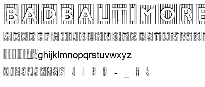 BadBaltimore Beveled font
